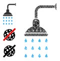 Vector Triangle Filled Shower Icon with Other Icons Royalty Free Stock Photo
