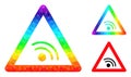 Vector Triangle Filled WiFi Warning Icon with Rainbow Gradient Royalty Free Stock Photo