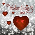 Vector triangle heart on blure background for valentines day. Ab