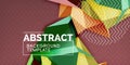 Vector triangular 3d geometric shapes background, modern poster design Royalty Free Stock Photo
