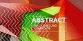 Vector triangular 3d geometric shapes background, modern poster design Royalty Free Stock Photo