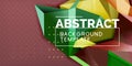 Vector triangular 3d geometric shapes background, modern poster design Royalty Free Stock Photo