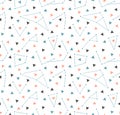 Vector triangular space background with constellations. Hipster seamless pattern with space.