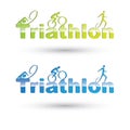 Vector triathlon symbol set