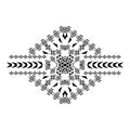 Vector tribal black and white decorative pattern for design. Aztec ornamental style Royalty Free Stock Photo