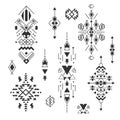 Vector tribal elements, ethnic collection, aztec stile isolated on white background