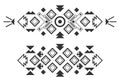Vector tribal elements, ethnic collection, aztec stile on white background