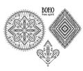 Vector Tribal elements, ethnic collection, aztec stylish ornaments, tribal design isolated on white background