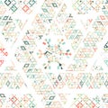 Vector Tribal Mexican ethnic texture, pattern with stripes, geometrical triangles. Vintage art print ornament backdrop