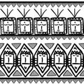 Vector tribal pattern with black and white ethnic symbol maya aztec style. Good for your textile fashion wrapping and print