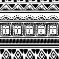 Vector tribal pattern with seamless trendy ethnic maya black and white background. Good for your textile fashion wrapping and