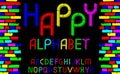 Vector tridimensional decorative font Happy alphabet. Vector illustration