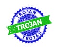 TROJAN Bicolor Rosette Grunge Stamp