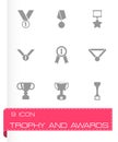 Vector trophy and awards icon set