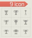 Vector trophy icon set Royalty Free Stock Photo