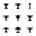 Vector trophy icon set Royalty Free Stock Photo
