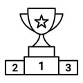 Vector Trophy Outline Icon Design