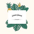 Tropical Leaves Collection. Vector illustration.