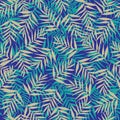 Vector tropical palm leaves seamless pattern background.