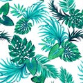 Vector tropical pattern with palms