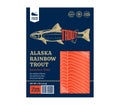 Vector trout packaging design concept