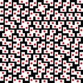 Vector truchet geometric abstract Japan flag seamless pattern background. Red, white, black backdrop with random tiled Royalty Free Stock Photo