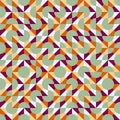 Vector truchet geometric seamless pattern background. Retro multicolor backdrop with random tiled triangular, rhombus Royalty Free Stock Photo