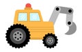 Vector truck with aerial platform. Construction site and road work flat icon. Building transportation clipart. Cute special Royalty Free Stock Photo