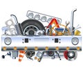 Vector Truck Bamper with Spares Royalty Free Stock Photo