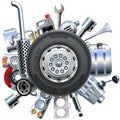 Vector Truck Spares Concept Royalty Free Stock Photo