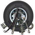 Vector Truck Wheel with Suspension Parts Royalty Free Stock Photo