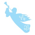 Vector Trumpeting Angel, Christmas Background. Royalty Free Stock Photo