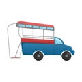 Vector tuk tuk. A flat cartoon illustration of Asian public transport