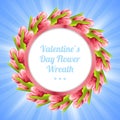 Vector Tulips design Valentine template