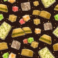 Vector Turkish Sweets seamless pattern