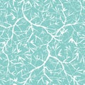 Vector turquoise blue and white bracnhes painted texture. Seamless repeat pattern background. Great for wallpaper, cards