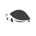 Vector of turtle Black design on a white background. Reptile. Animals. Sea creatures. illustration Royalty Free Stock Photo