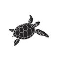 Vector of turtle design on a white background. Reptile. Animals. Easy editable layered vector illustration