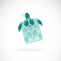 Vector of turtle trapped in a plastic bag on white background., Wild Animals. Underwater animal. Easy editable layered vector