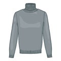 Vector Turtleneck Sweater. Men Casual Clothing Cartoon Illustration