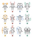 Twelve Zodiac Cartoon Characters Signs