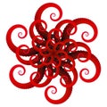 Vector Twirl Mandala Art Openwork Radial Symmetry Flourish Pattern