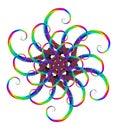 Vector Twirl Mandala Art Openwork Radial Symmetry Flourish Pattern