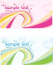 Vector two abstract wave design banner