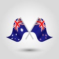 Vector two crossed australian and zealander flags Royalty Free Stock Photo