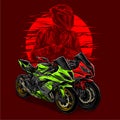vector of two motorcycle motorbike sport Royalty Free Stock Photo