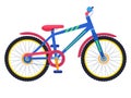 Vector two-wheeled colorful children bicycle