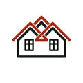 Vector tylish estate agency corporate symbol. Creative construct Royalty Free Stock Photo