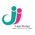 Vector Typografi Logo Design, J and I letter in eps.10 Royalty Free Stock Photo
