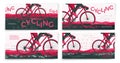 Vector typographic bicycle banners template set